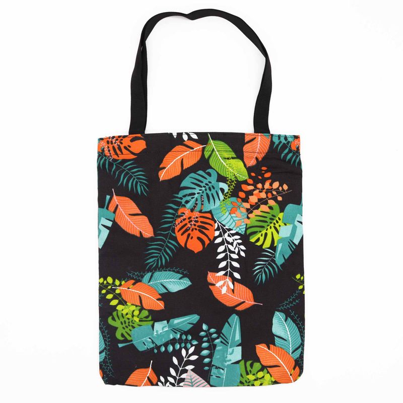 Sac Classique à Fermeture Éclair (Motif Tropical Sombre) 40x34cm