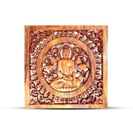 Panneau Bouddha Décoratif Carré en Bois 40x40cm
