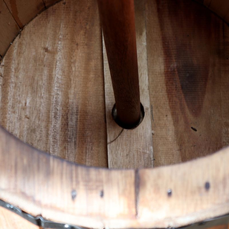 Tabouret Baril à Bière et Porte-Parasol - Naturel