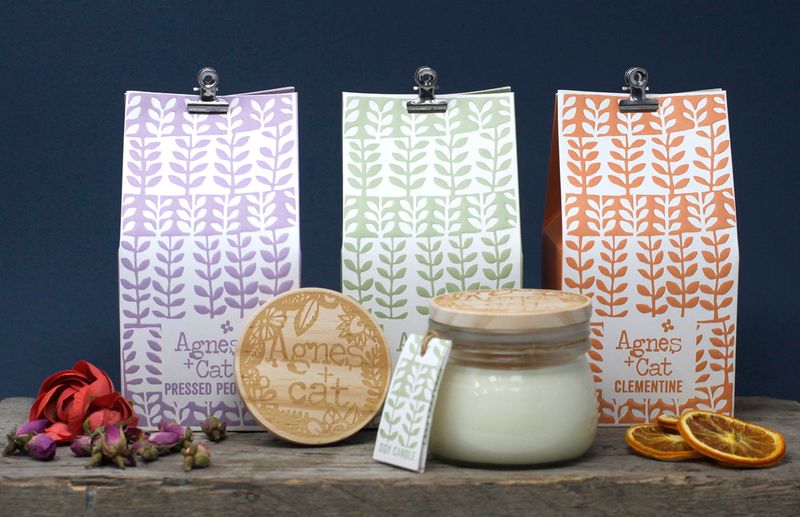Coffret Cadeau de Bougies en Cire de Soja en Pot de 180 gr - Figue Blanche