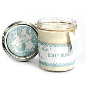 Bougie en Pot de Confiture à la Cire de Soja 220gr - Dolly Blue