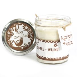 Bougie en Pot de Confiture à la Cire de Soja 220gr - Café et Noyer