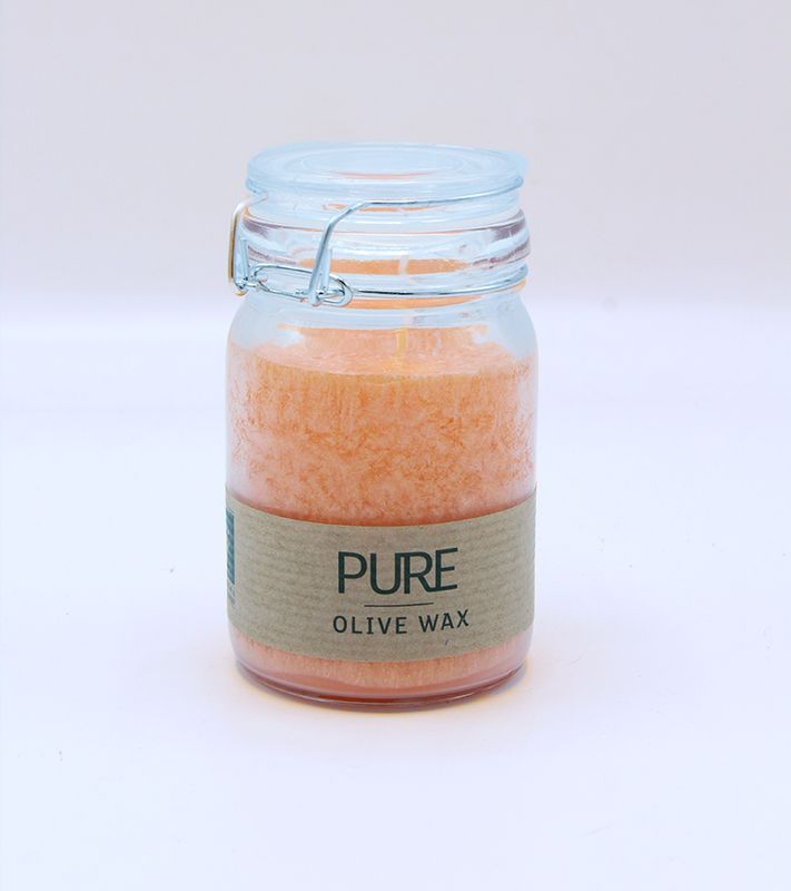 Bougies Pot Pure Cire d'Olive 120x70 - Mandarine