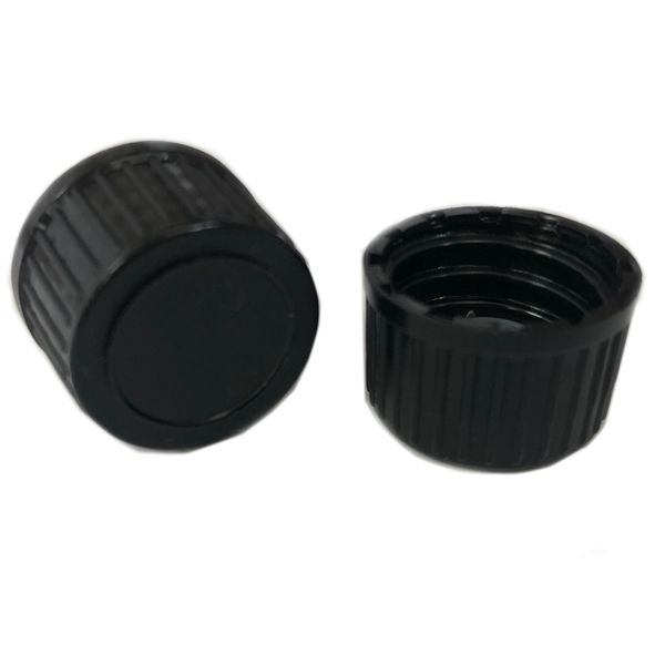 Bouchon Noir pour Flacons Compte-gouttes TE Fermeture de Boreseal GL18-52 - Pas de Compte-gouttes