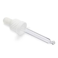 Bouchon Blanc Pipette en Verre pour Flacon Compte-gouttes 30ml 18mm