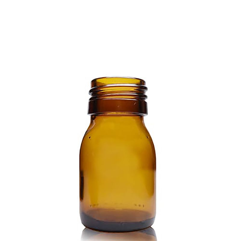 Bouteille Médicinale en Verre Ambré de 30 ml - Sans Bouchon