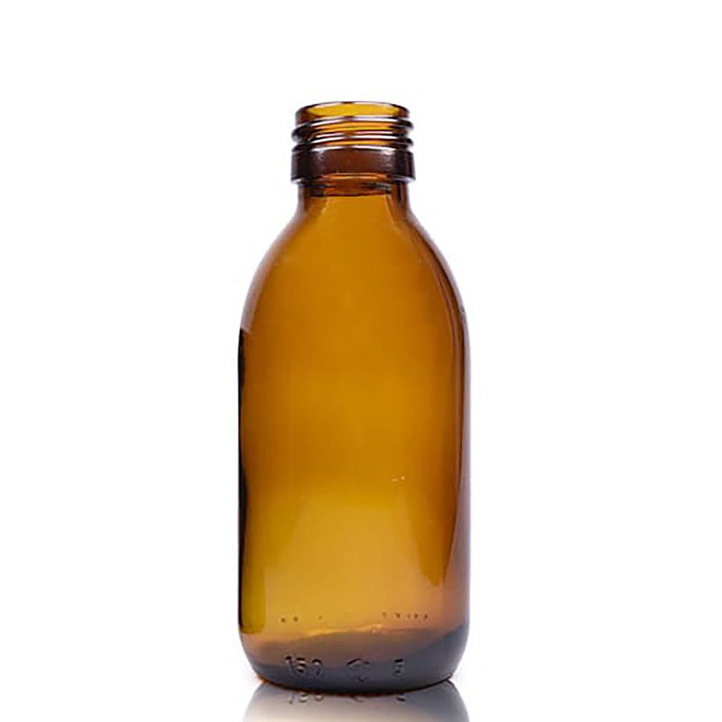 Bouteille Médicinale en Verre Ambré de 150 ml - Sans Bouchon