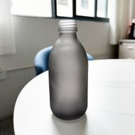 Bouteille Médicinale en Verre Gris Givré de 300 ml - Sans Bouchon