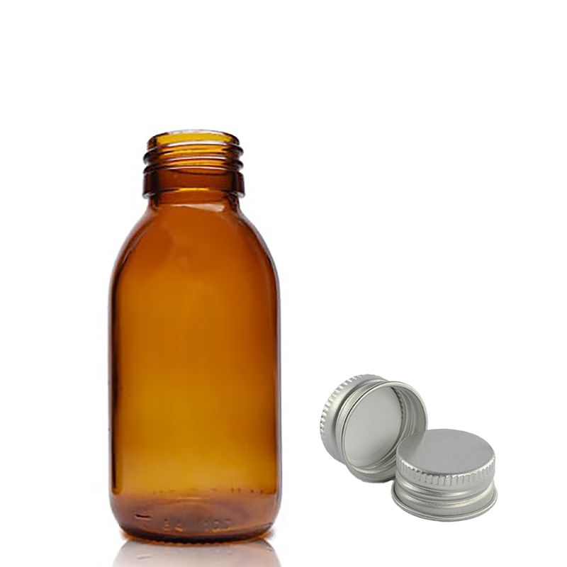 Bouteille Médicinale en Verre Ambré de 100 ml - Sans Bouchon