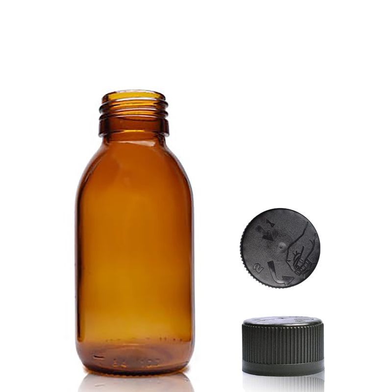 Bouteille Médicinale en Verre Ambré de 100 ml - Sans Bouchon