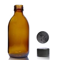 Bouteille Médicinale en Verre Ambré de 250 ml - Sans Bouchon