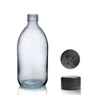 Bouteille Médicinale en Verre Gris Fumé de 250 ml - Sans Bouchon