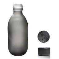 Bouteille Médicinale en Verre Gris Givré de 300 ml - Sans Bouchon