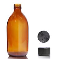 Bouteille Médicinale en Verre Ambré de 500 ml - Sans Bouchon