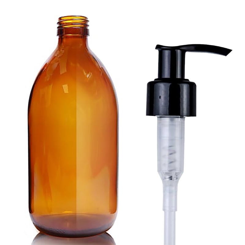 Bouteille Médicinale en Verre Ambré de 500 ml - Sans Bouchon