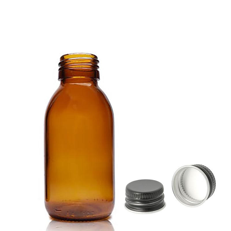 Bouteille Médicinale en Verre Ambré de 100 ml - Sans Bouchon