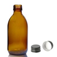 Bouteille Médicinale en Verre Ambré de 250 ml - Sans Bouchon