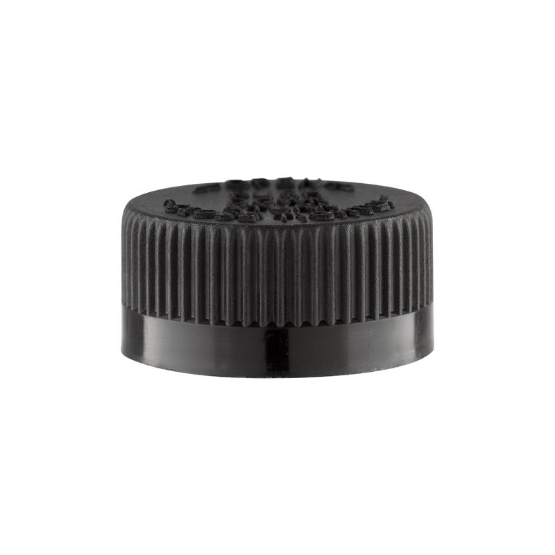 Bouchon Noir CR / TP pour Bouteille en Verre Médicinale, 28 mm
