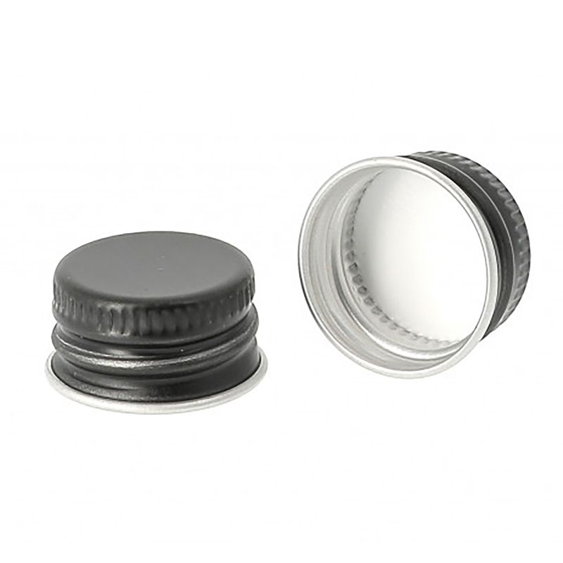 Bouchon Noir en Aluminium pour Bouteille en Verre Médicinale, 28 mm