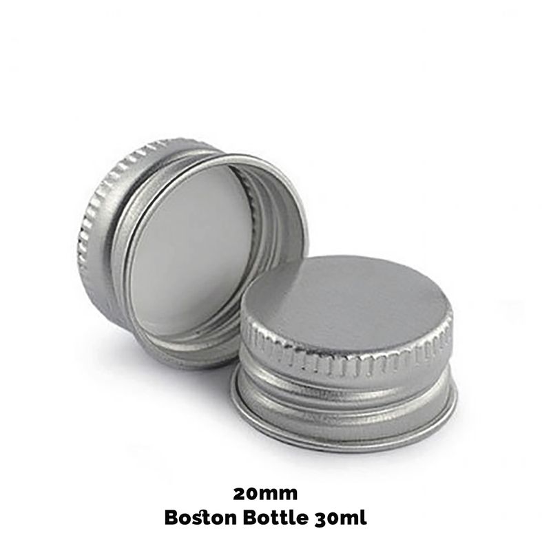 Bouchon pour Bouteille Boston Ambrée (pour 30ml & 60ml) - Aluminium 20mm