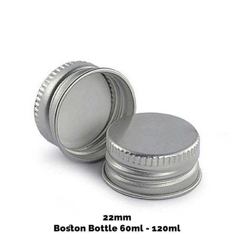 Bouchon pour Bouteille Boston Ambrée (120ml) - Aluminium Argenté 22mm