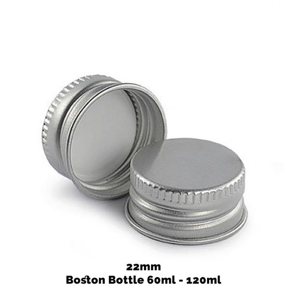 Bouchon pour Bouteille Boston Ambrée (120ml) - Aluminium Argenté 22mm