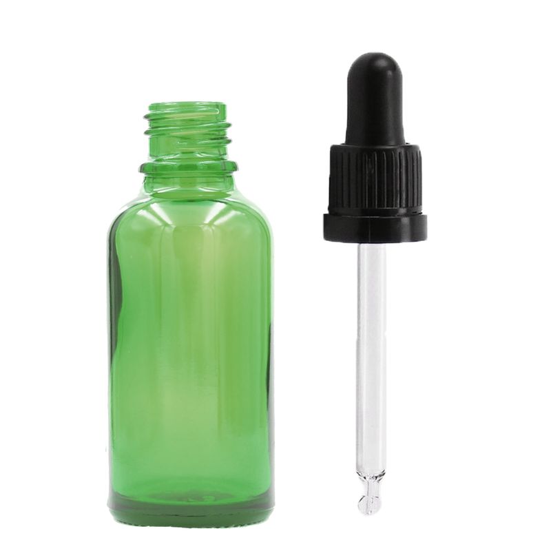 Bouteille Compte-gouttes en Verre Vert 30ml  - Sans Bouchon