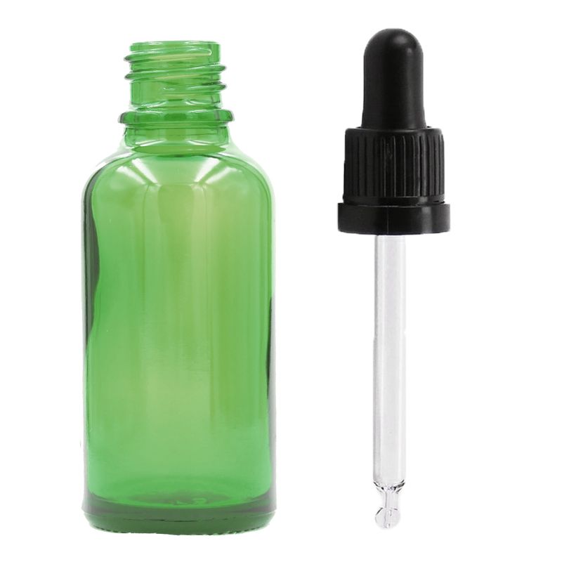 Bouteille Compte-gouttes en Verre Vert 100ml  - Sans Bouchon