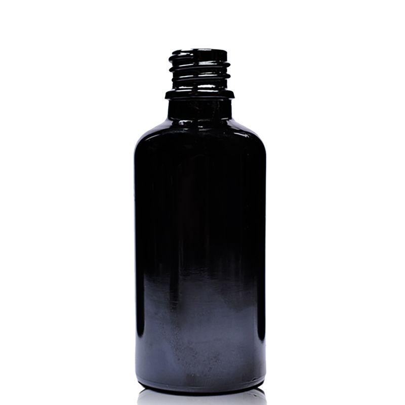 Bouteille Compte-gouttes en Verre Noir 50ml - Sans Bouchon