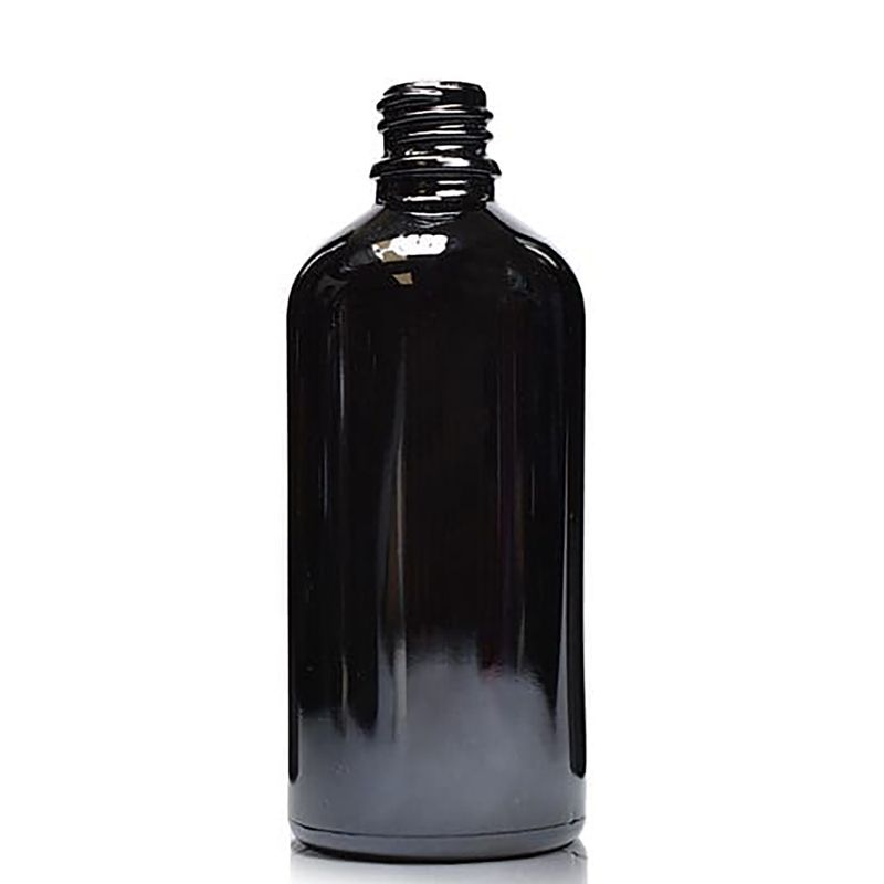 Bouteille Compte-gouttes en Verre Noir 100ml - Sans Bouchon