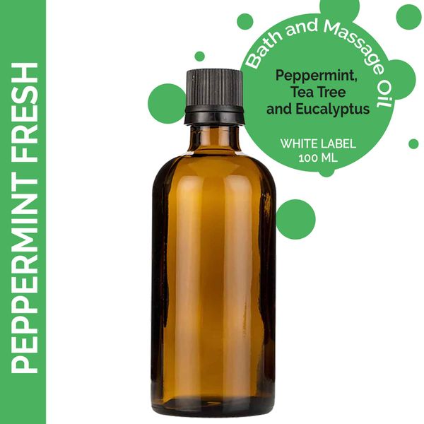 Huile de Massage Fraîche Menthe Poivrée - 100ml - Marque Blanche