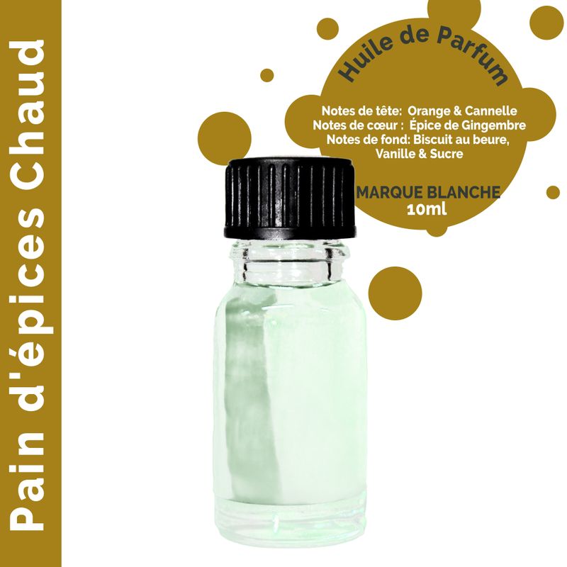 Huile Parfumée Pain d'Épices Chaud 10 ml - Marque Blanche