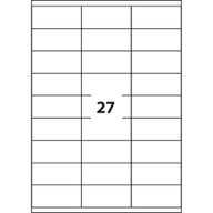 Étiquette d'impression 63,5x29,6 blanche /27 et./paquet de 100 feuilles