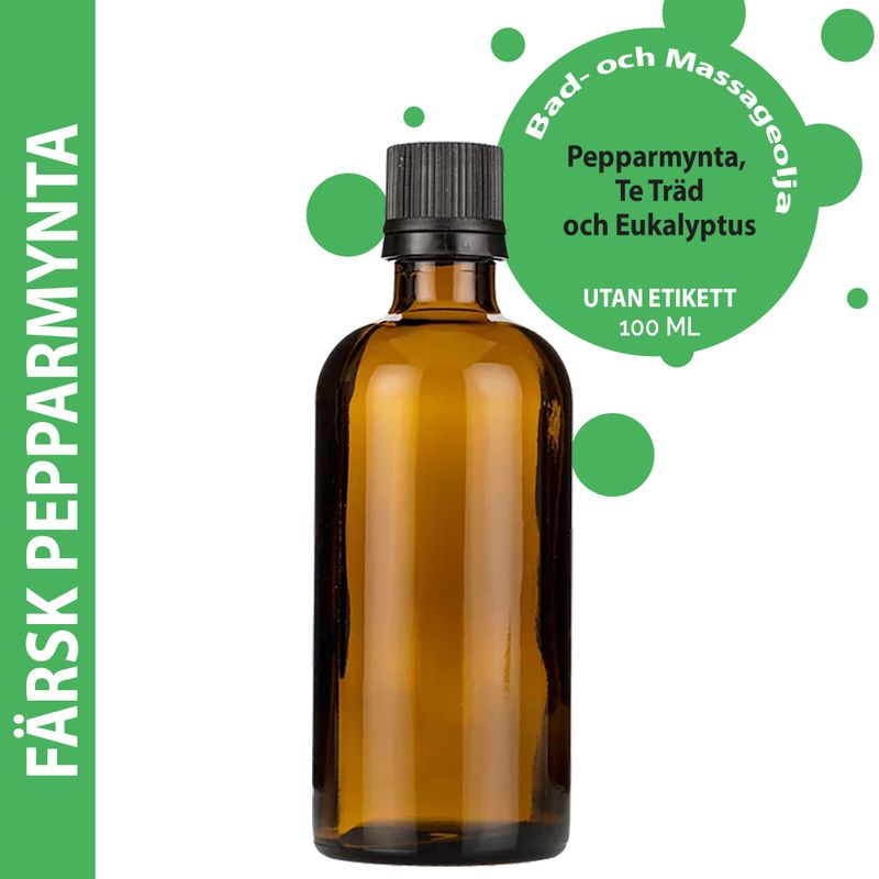 Huile de Massage Fraîche Menthe Poivrée - 100ml - Marque Blanche