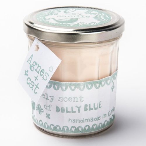 Bougie en Pot de Confiture à la Cire de Soja 220gr - Dolly Blue