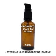 Huile Corporelle Bio 50ml - Bois de santal et myrrhe - Sans étiquette