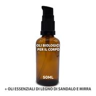 Huile Corporelle Bio 50ml - Bois de santal et myrrhe - Sans étiquette