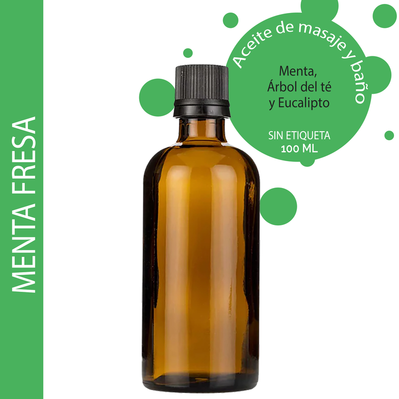 Huile de Massage Fraîche Menthe Poivrée - 100ml - Marque Blanche