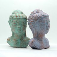 Tête de Bouddha Tranquillité - Vert Cuivre