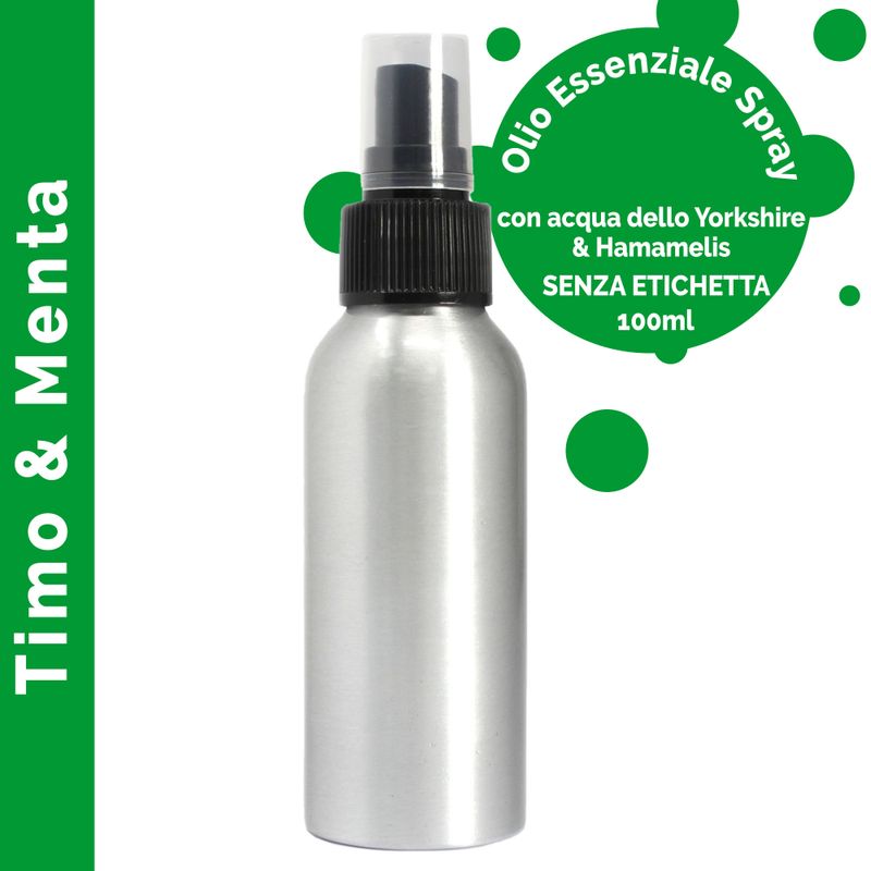 Brume d'Huiles Essentielles 100ml - Thym & Menthe - Marque Blanche