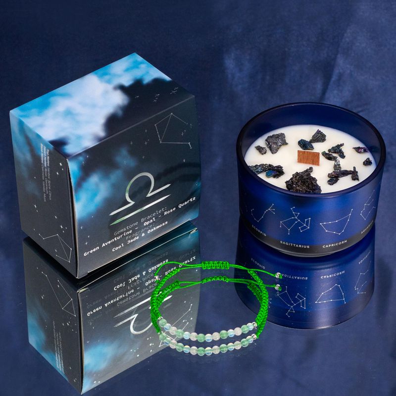 Bougies en Cristal du Zodiaque avec Bracelet de Pierres Précieuses - Pack de Démarrage