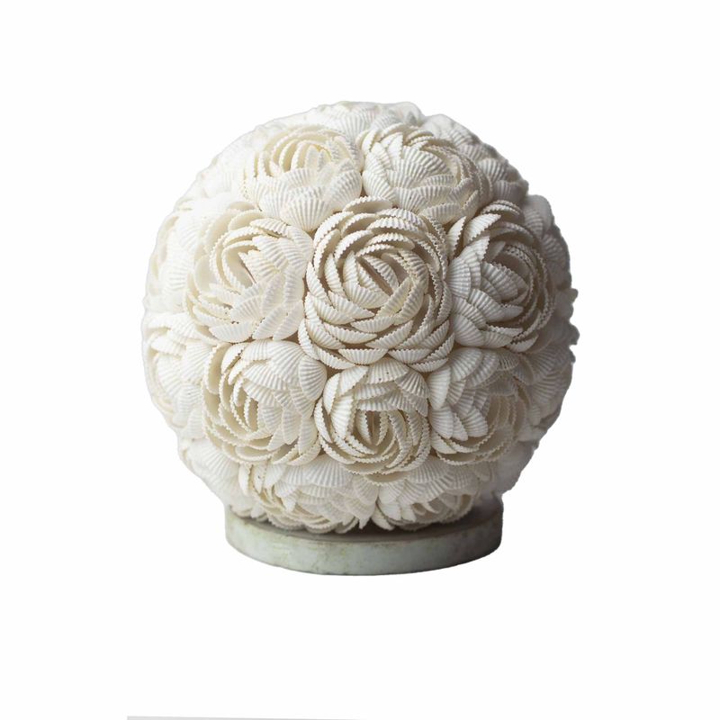 Lampe Coquillage Boho -  Globe Rose - 20cm