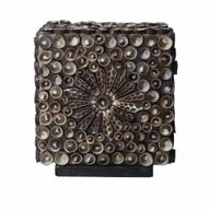 Lampe Coquillage Boho- Carré Torsadé Chocolat - 15cm