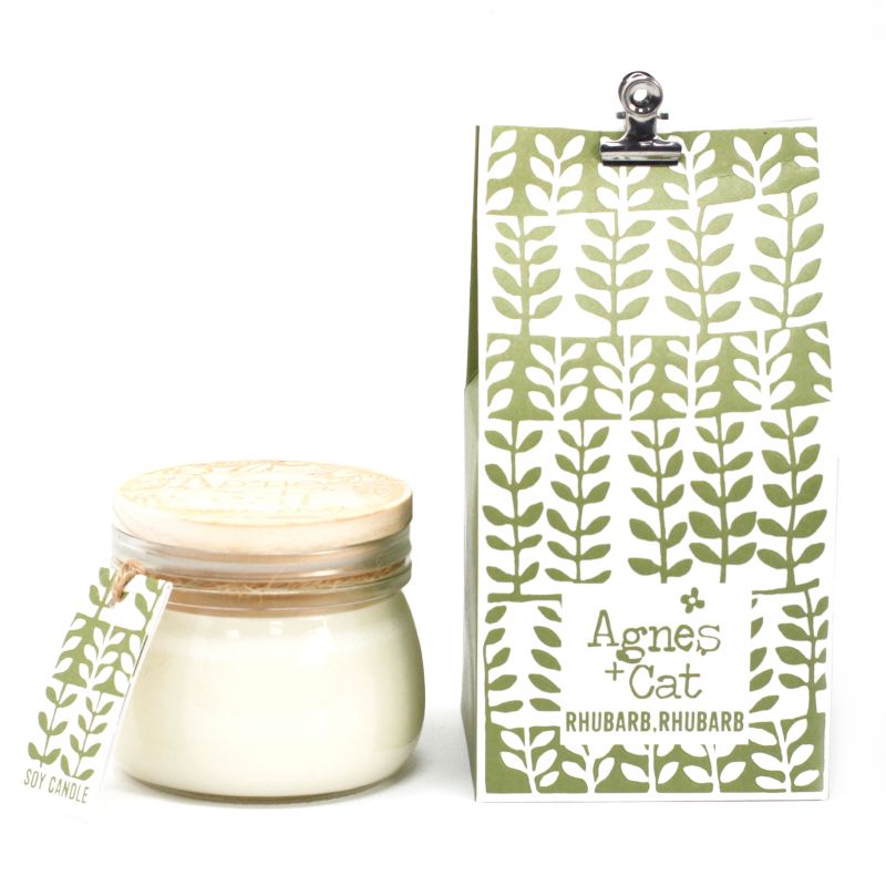 Coffret Cadeau de Bougies en Cire de Soja en Pot de 180 gr - Rhubarbe