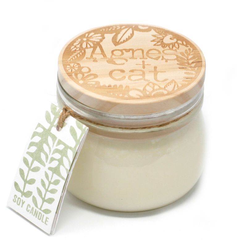 Coffret Cadeau de Bougies en Cire de Soja en Pot de 180 gr - Figue Blanche