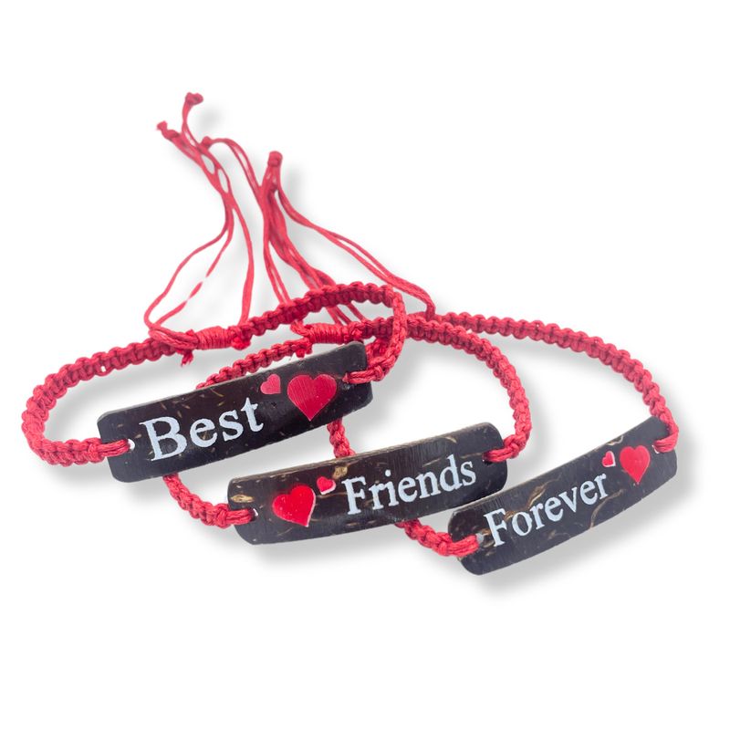 Bracelets d'Amitié Faits Main - Imprimé Noix de Coco Friends (asst)