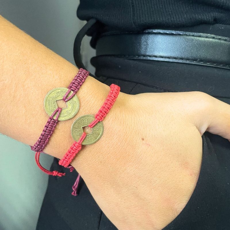 Bracelets d'Amitié Faits Main - Pièce Feng Shui Amis Chanceux (asst)