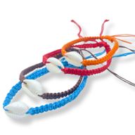 Bracelets d'Amitié Faits Main - Coquillages Cauris (asst)