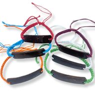 Bracelets d'Amitié Faits Main - Noix de Coco Non Imprimée (asst)