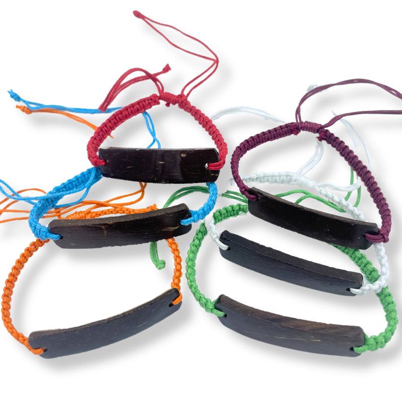 Bracelets d'Amitié Faits Main - Noix de Coco Non Imprimée (asst)